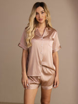 [Tuscany] SilkSilky-AU Short Sleeve Lapel Collar Women's Pyjamas 005
