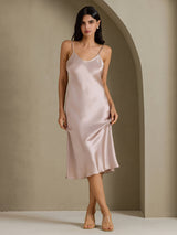 [Shadow Gray] SilkSilky-AU Sleeveless V Neck Dress 003