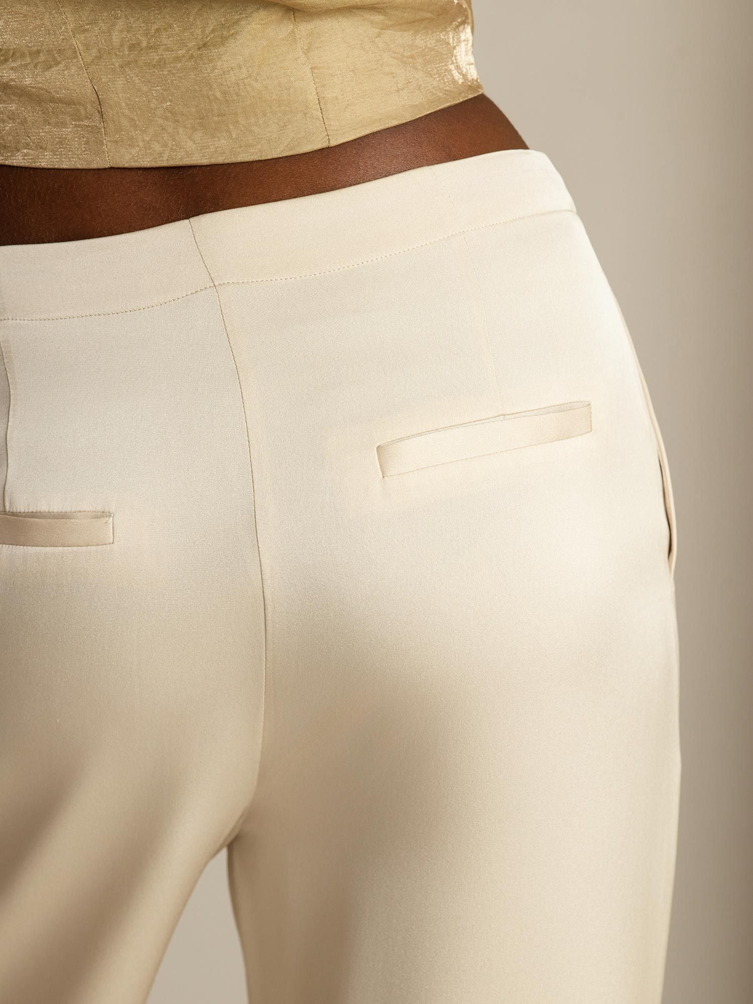 [Beige] SilkSilky-AU 19Momme Silk Womens Pants 005