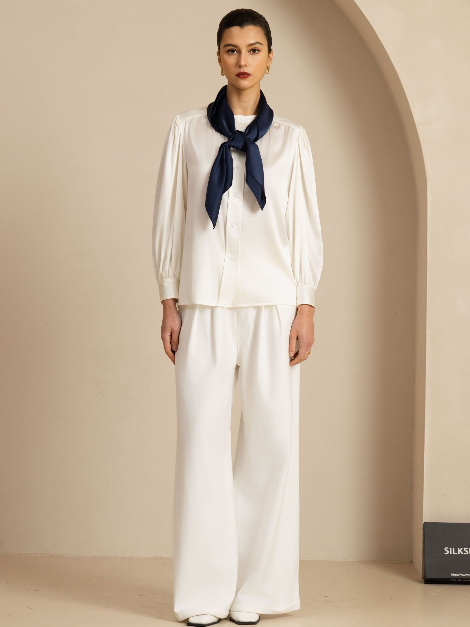 [DarkBlue] SilkSilky-AU Pure Silk Scarf 004