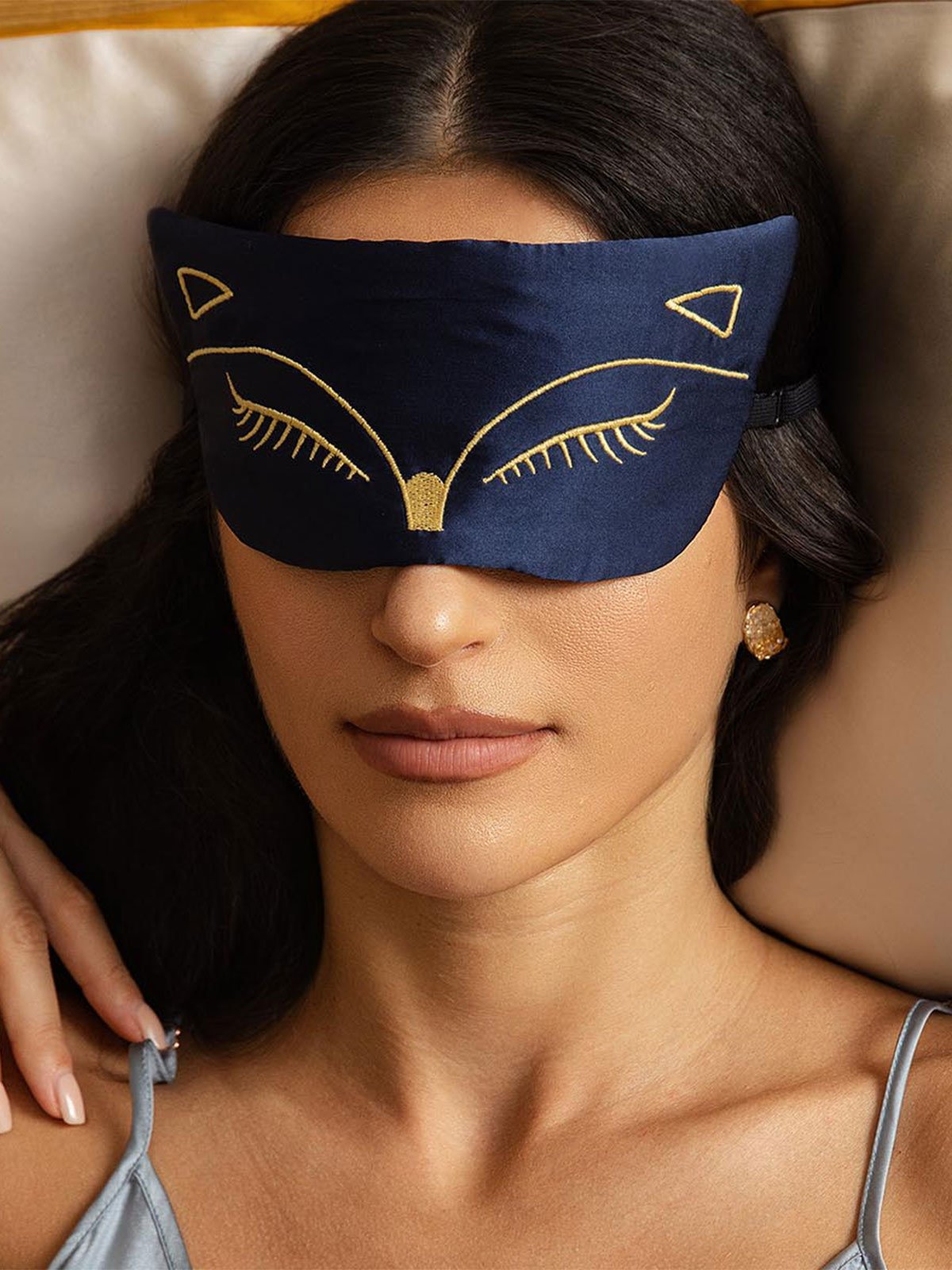 [DarkBlue] SilkSilky-AU Pure Silk Eye Mask 003