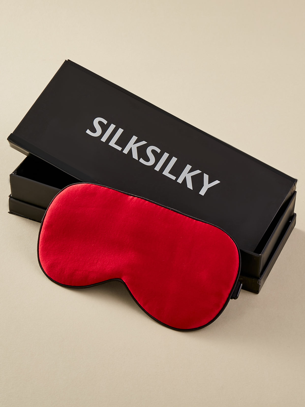 SilkSilky AU 19Momme Pure Silk Eye Mask Red 001