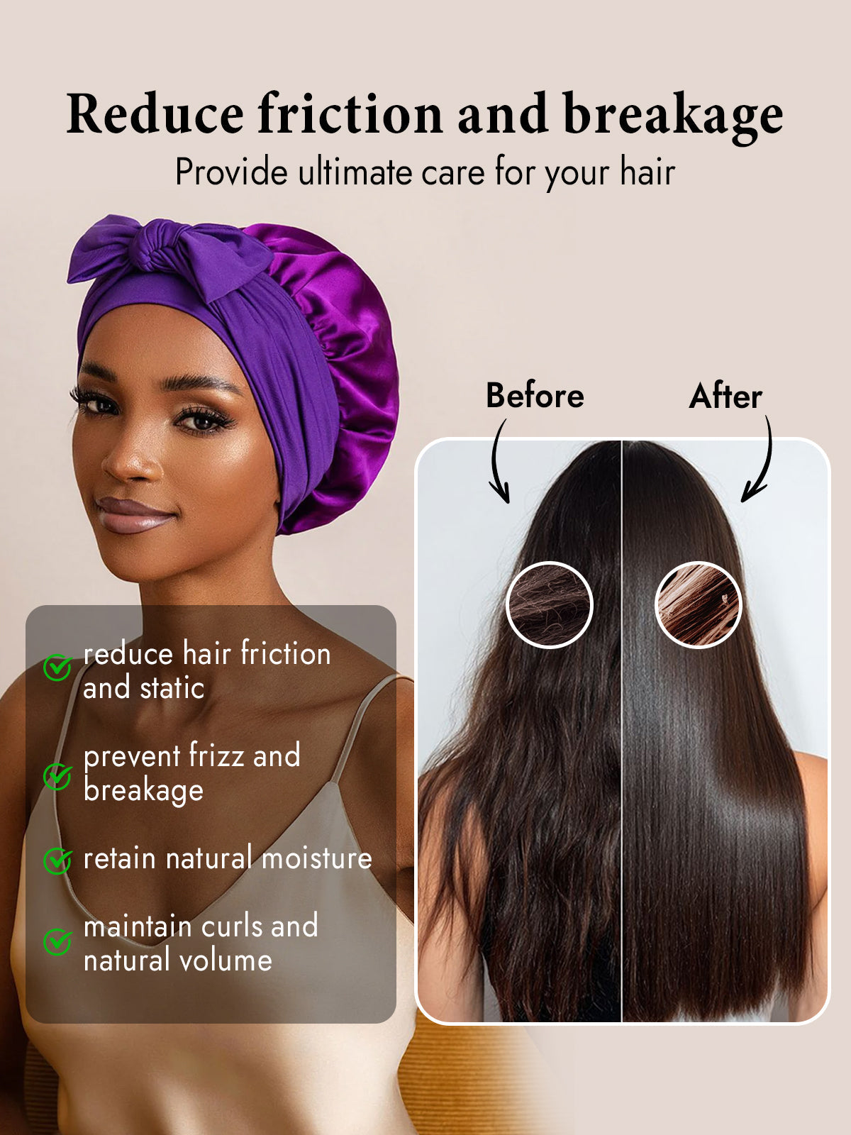 [Purple] SilkSilky-AU Pure Silk Sleep Cap 003