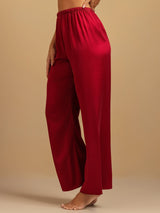 [Wine] SilkSilky-AU 19Momme Machine-Washable Silk Women's Sleep Shorts 006