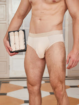 [Beige] SilkSilky-AU 100% Silk Jersey Men's Underwear 001