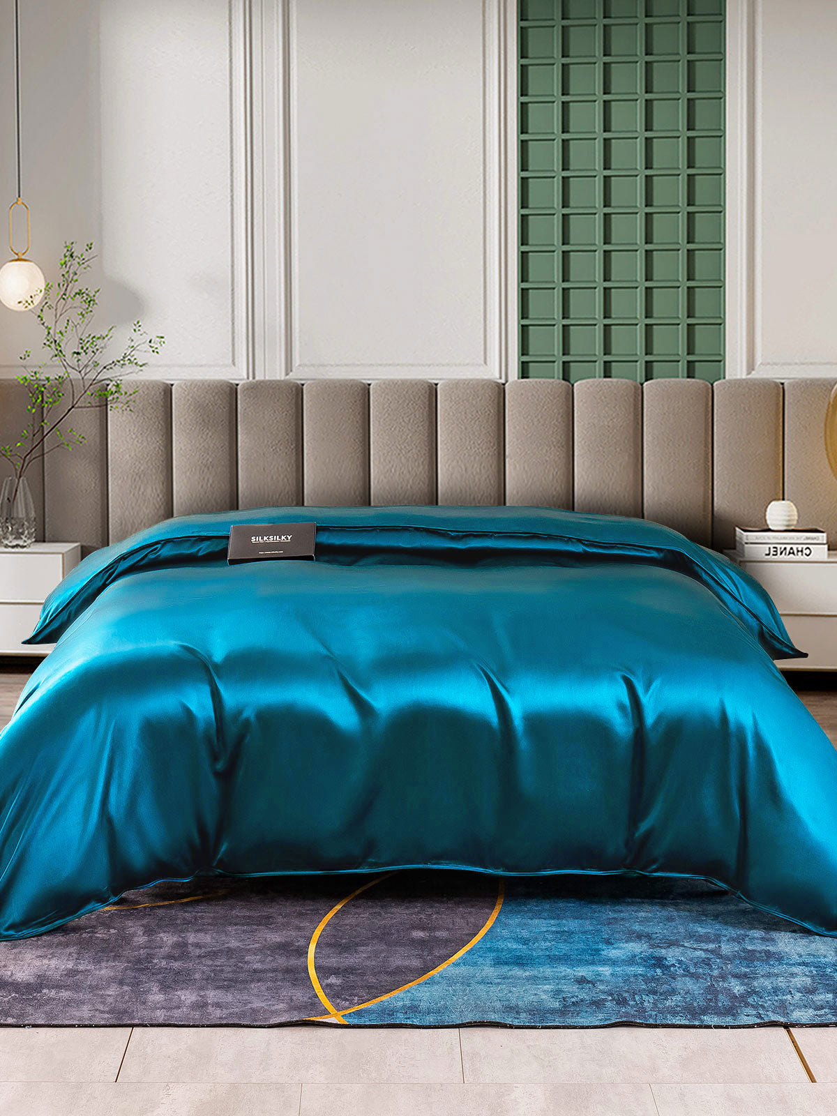 SilkSilky AU 25Momme Pure Silk Duvet Cover Teal 004