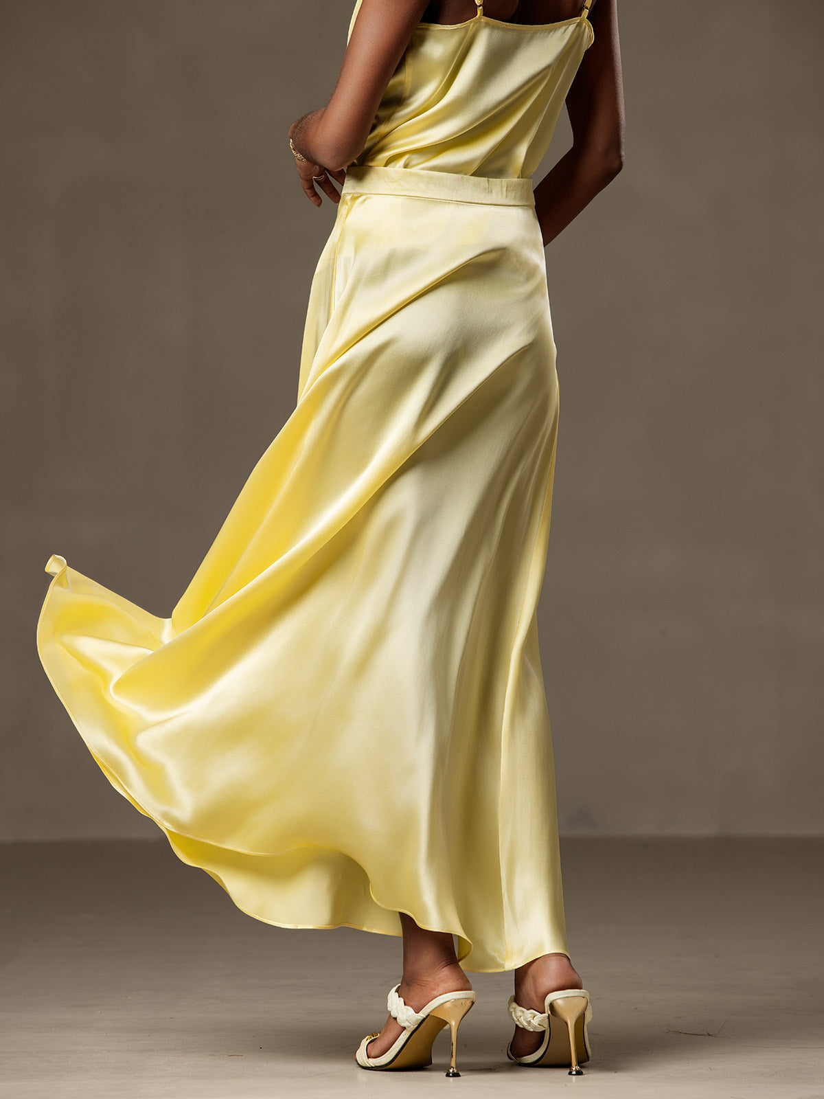 [Light Yellow] SilkSilky-AU 19Momme Silk Skirt 002