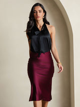 [Dark Red] SilkSilky-AU Skirt 001