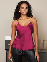 [Fuchsia] SilkSilky-AU Spaghetti Strap V Neck Camisole 001