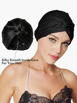 [Black] SilkSilky-AU Sleep Cap 003