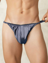[Grayish Blue] SilkSilky-AU Pure Silk Men's Underwear 001