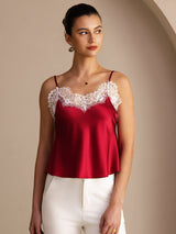[Wine] SilkSilky-AU Spaghetti Strap V Neck Camisole 003