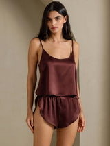 [Brown] SilkSilky-AU Spaghetti Strap Camisole Set 007