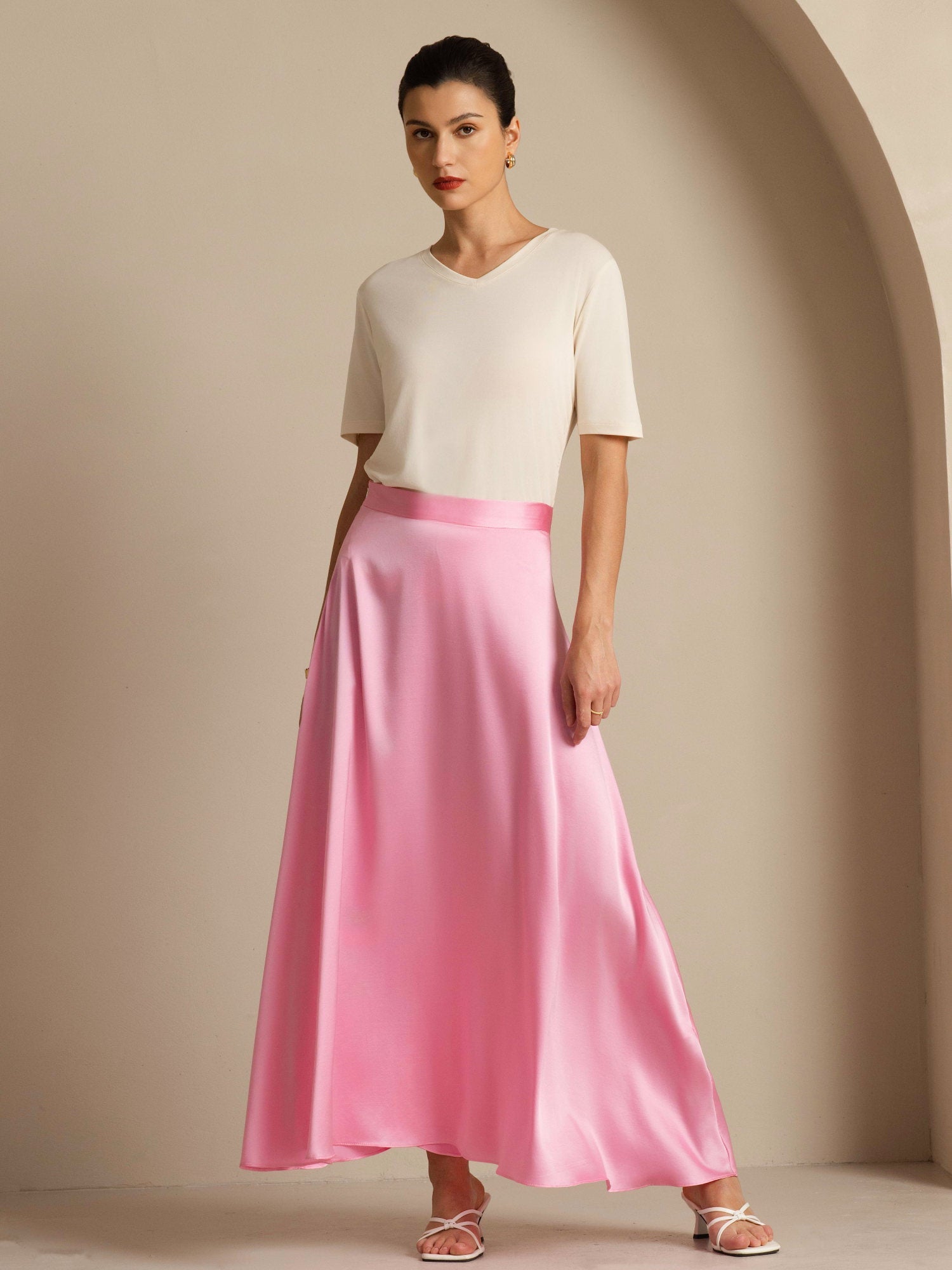 [Sachet Pink] SilkSilky-AU 19Momme Silk Skirt 001