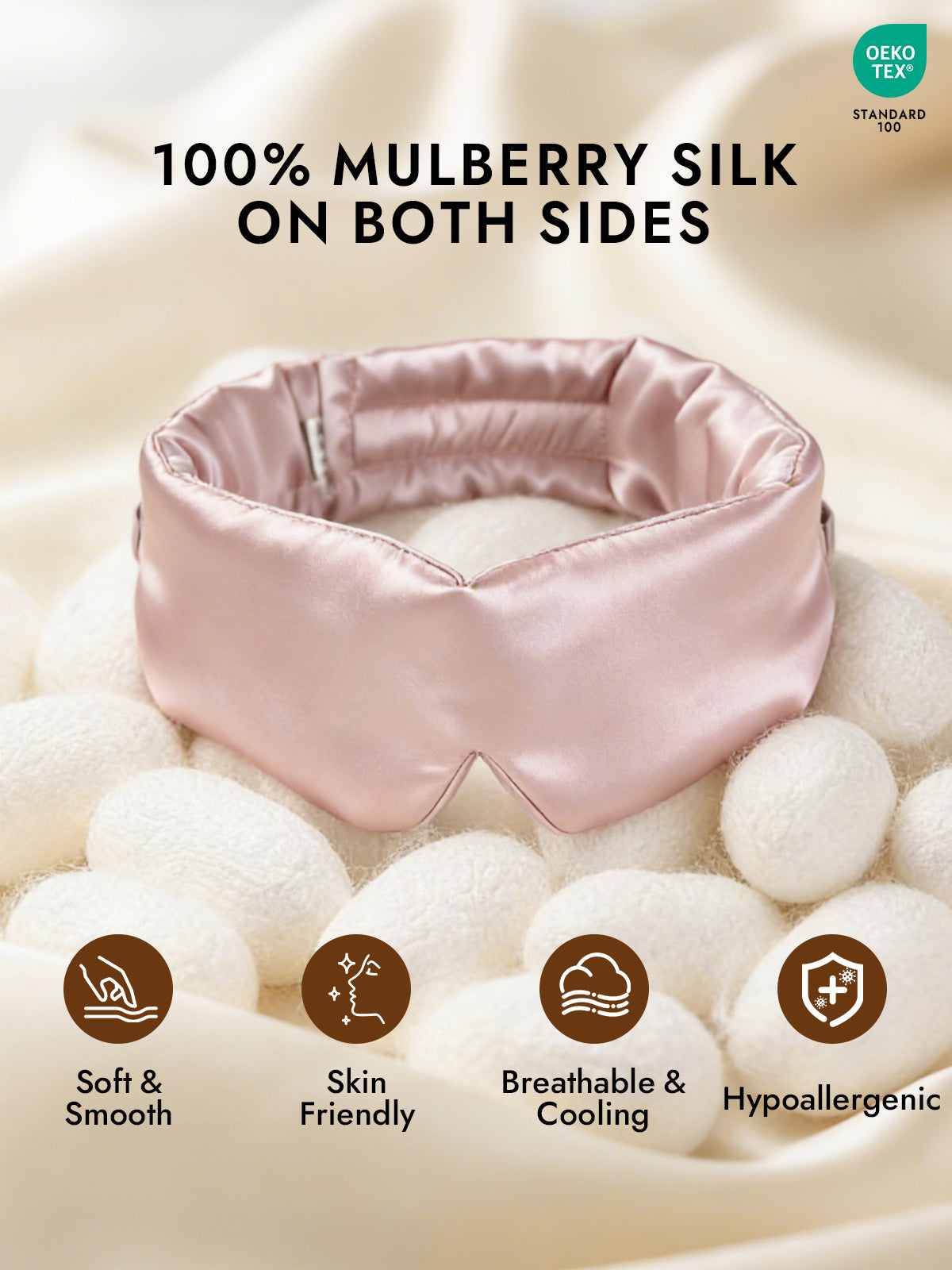 [Light Pink] SilkSilky-AU 19Momme Pure Silk Eye Mask 002