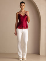 [Wine] SilkSilky-AU Spaghetti Strap V Neck Camisole 006