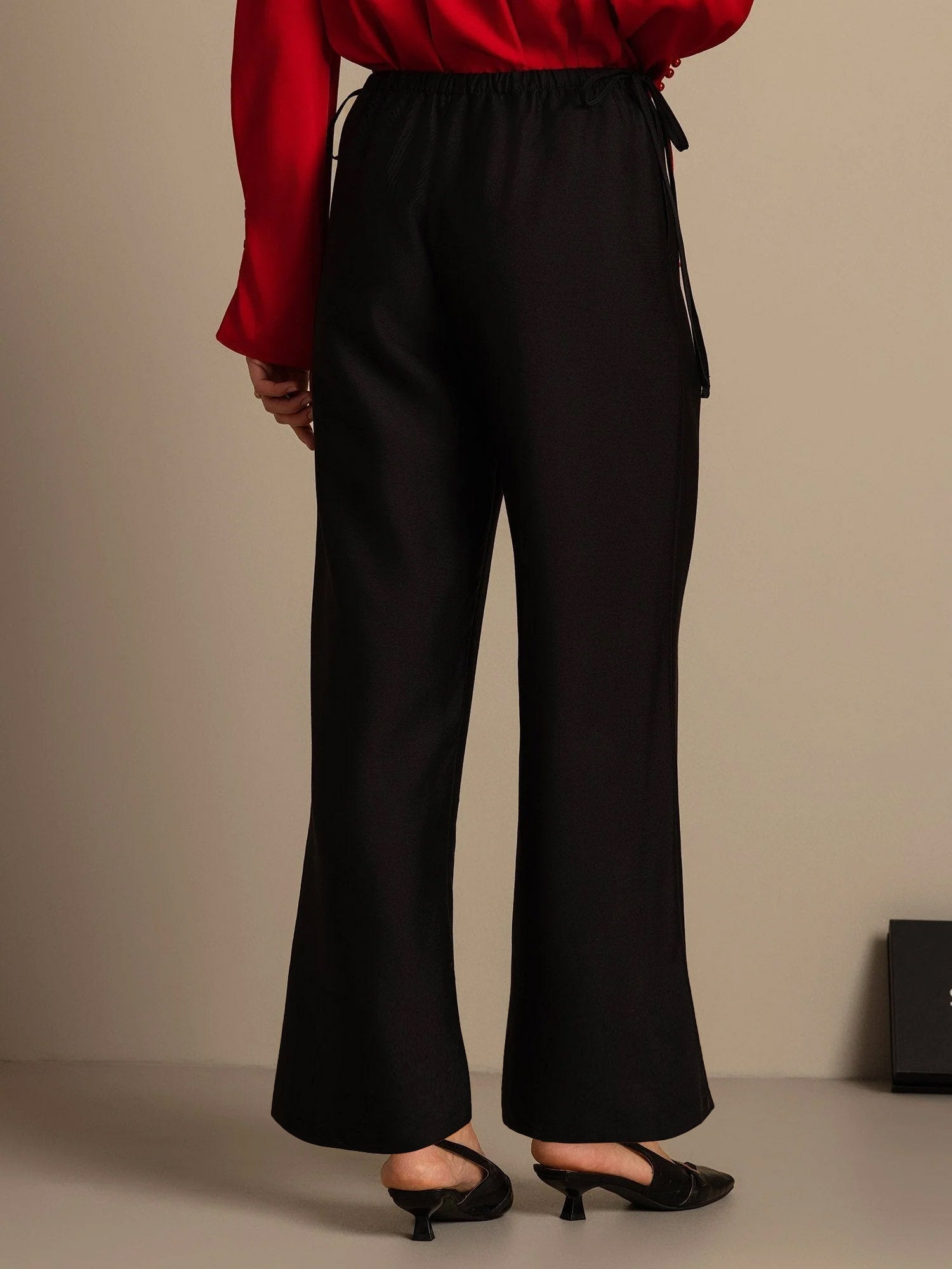 [Black] SilkSilky-AU 32Momme Wool Womens Pants 002,