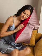[MauveOrchid+Wine] SilkSilky-AU 19Momme Pure Silk Pillowcase 002