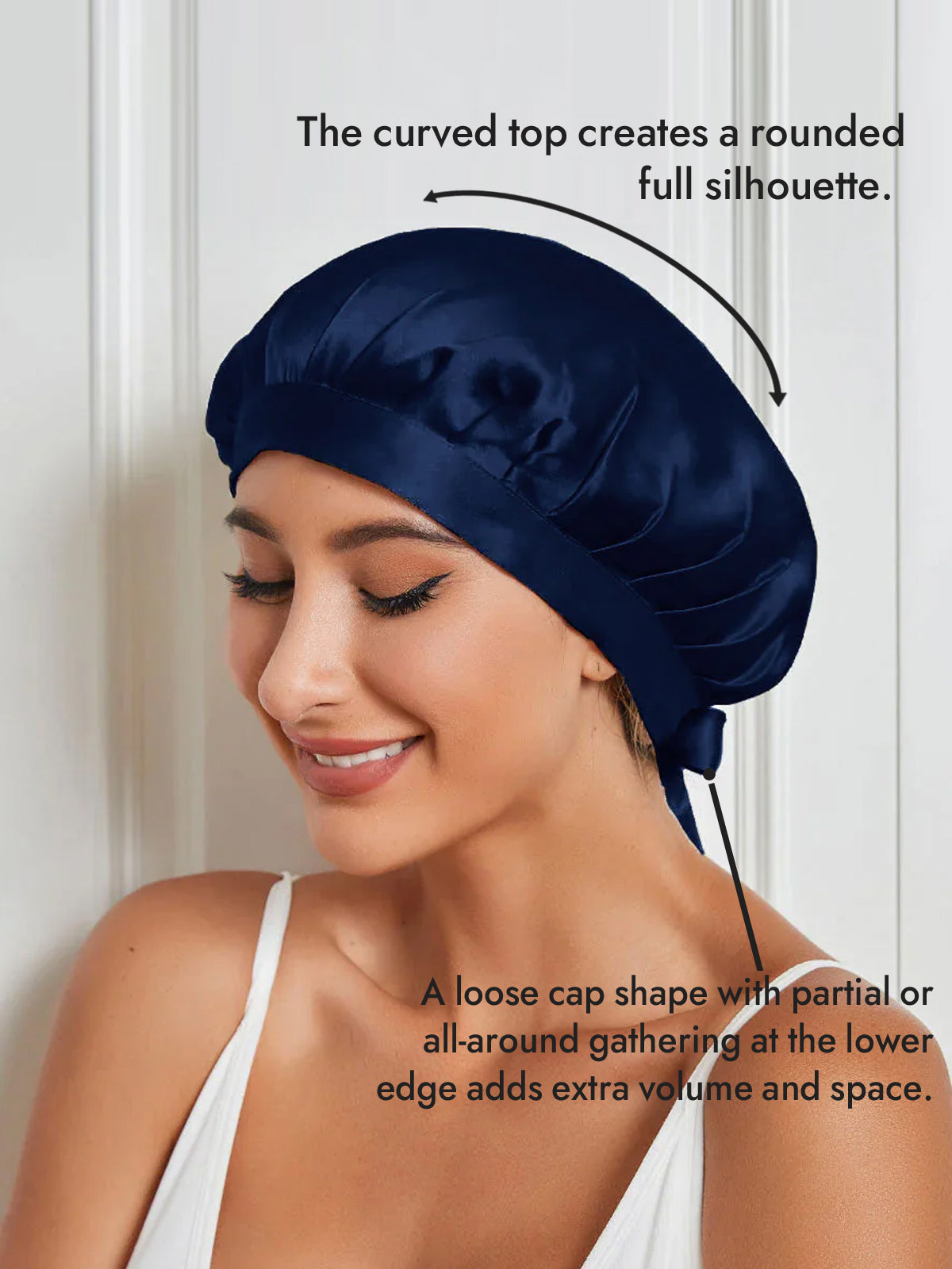 [Dark Blue] SilkSilky-AU Pure Silk Sleep Cap 003