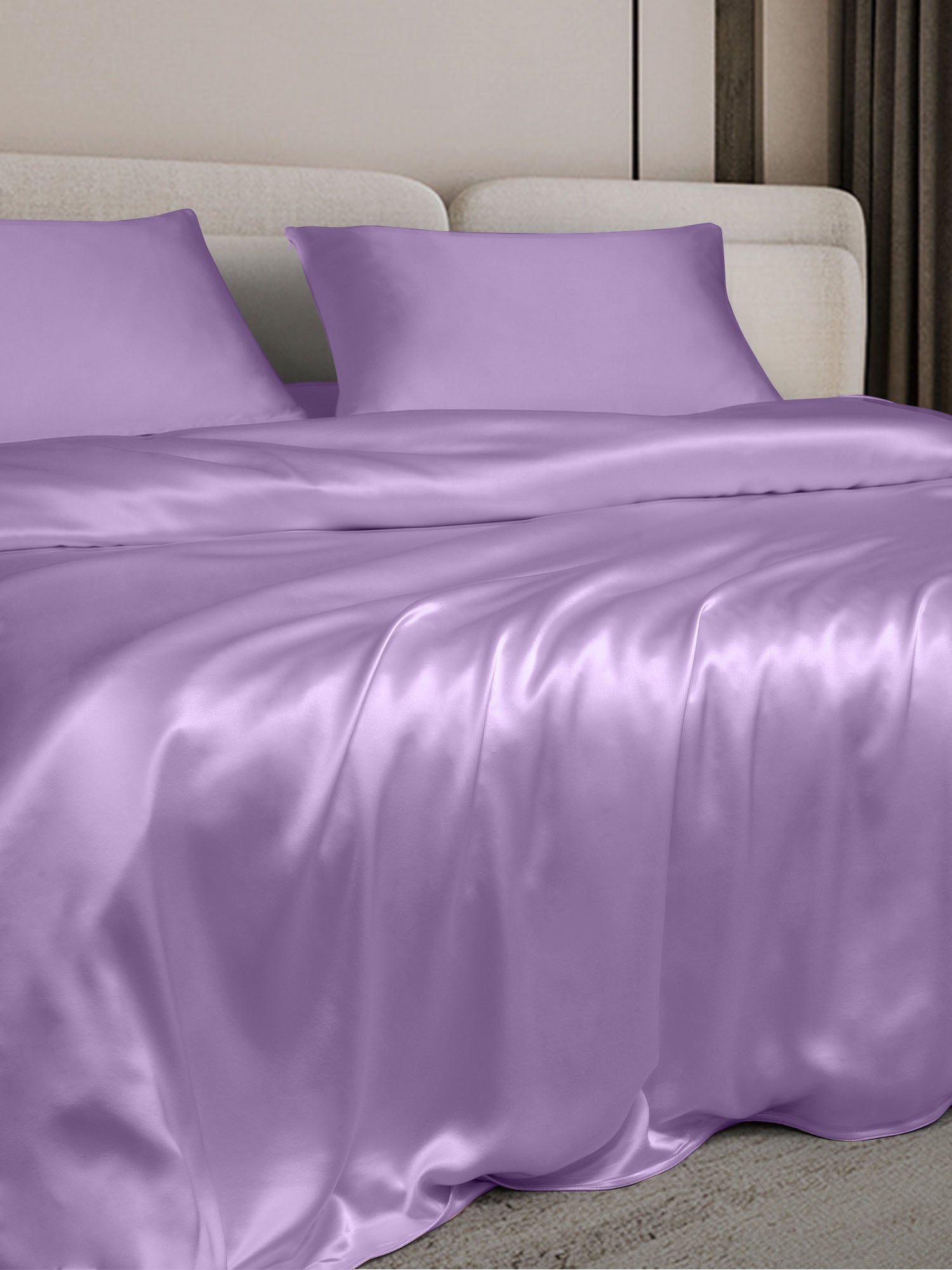 [Lavender] SilkSilky-AU 19Momme Bedding Set 002