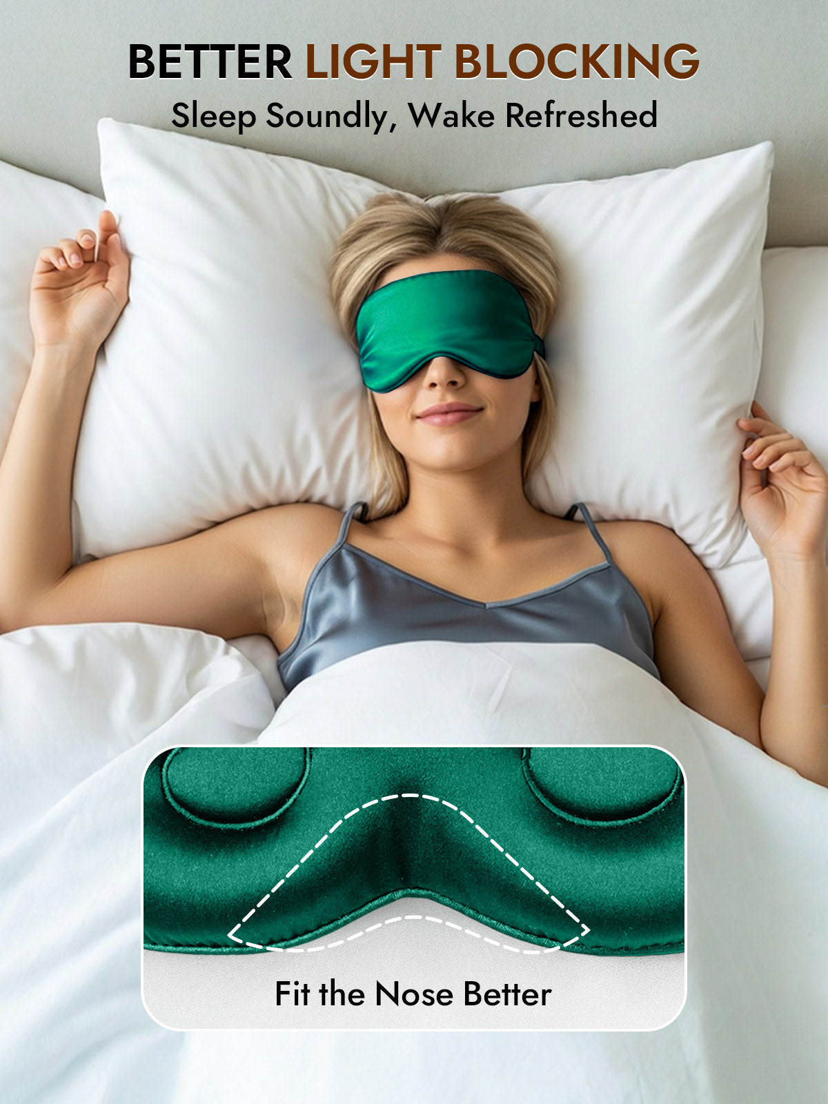 [Dark Green] SilkSilky-AU Eye Mask 003