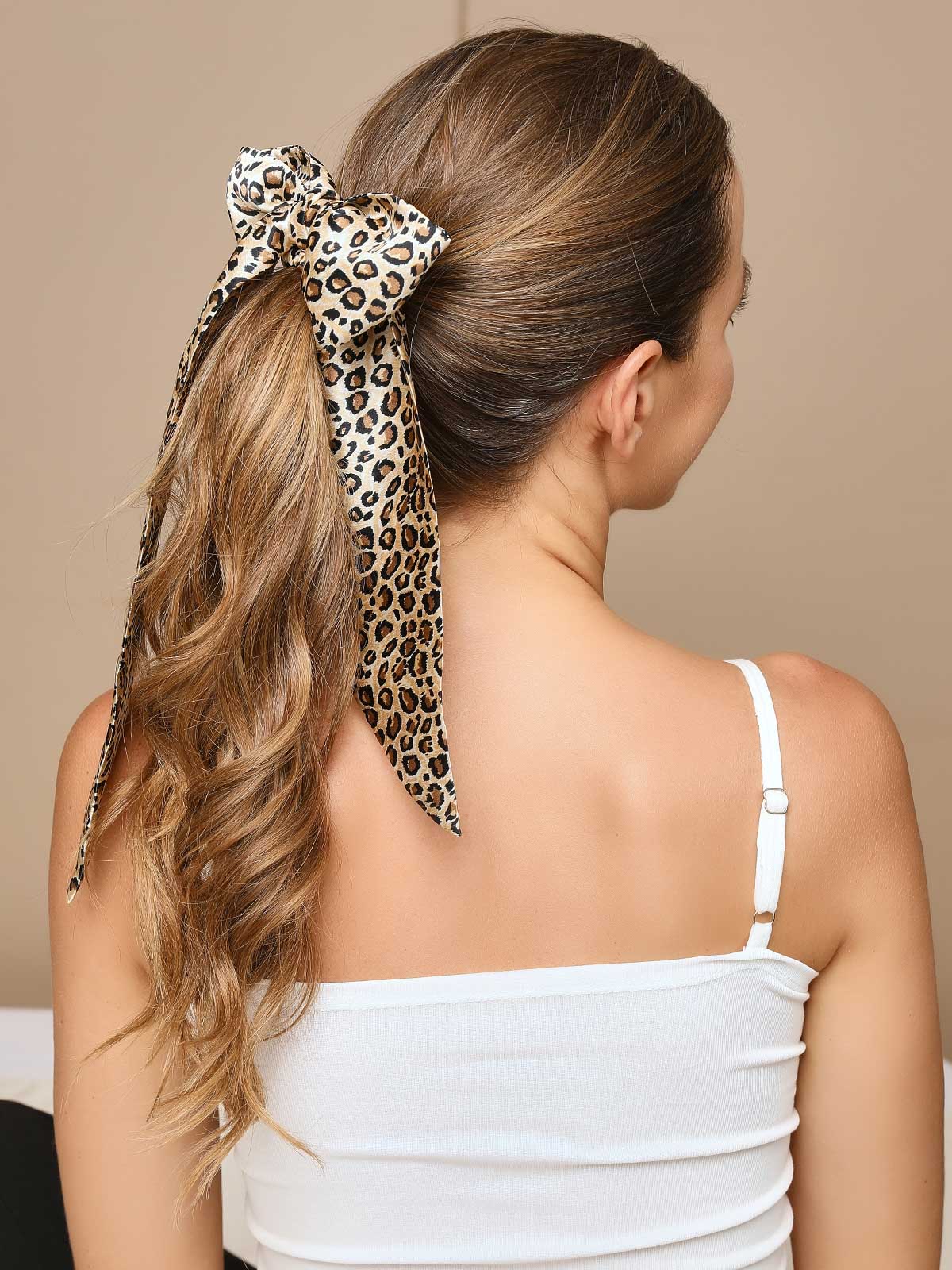 SilkSilky-AU 19Momme Pure Silk Scrunchie Leopard 003