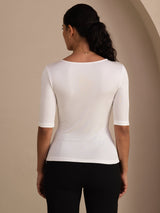 [White] SilkSilky-AU Half Sleeve Women's T-Shirt 002