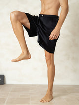 [Black] SilkSilky-AU Men's Sleep Shorts 004