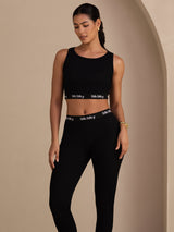 [Black] SilkSilky-AU Sleeveless Crew Neck Women's Outfit Sets 005