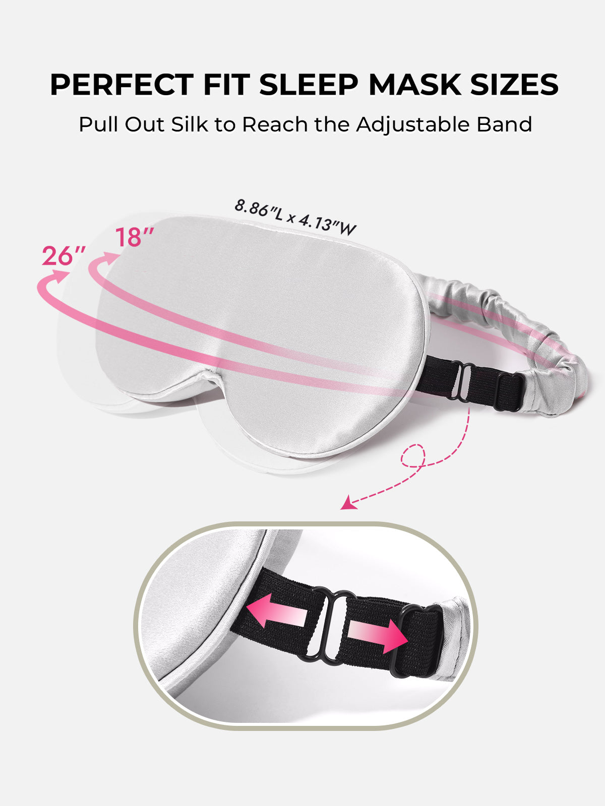 [Light Gray] SilkSilky-AU Pure Silk Eye Mask 004