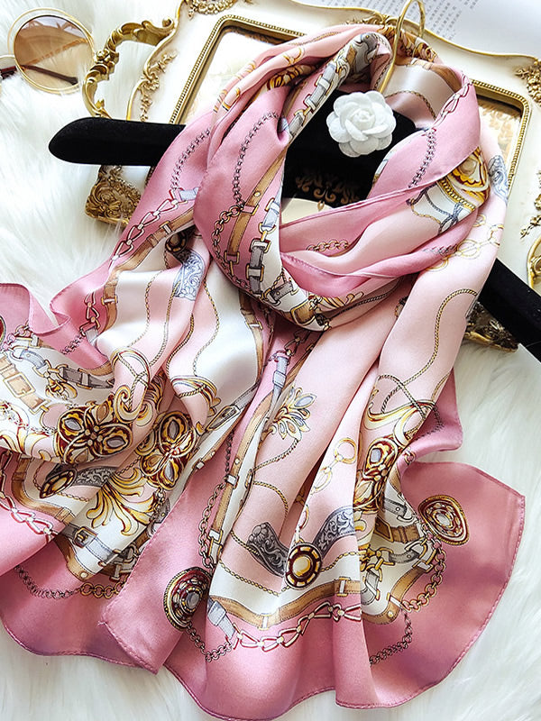 SilkSilky AU Pure Silk Scarf Pink 001