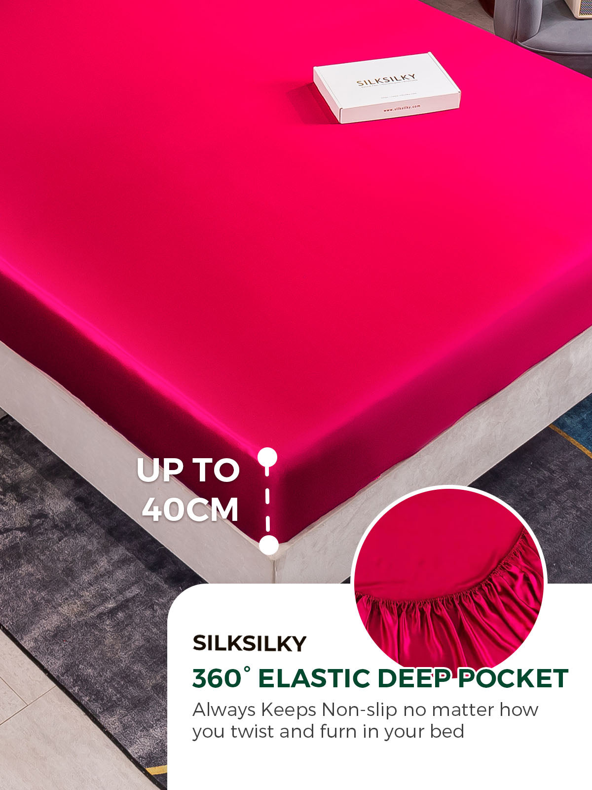 [Wine] SilkSilky-AU 25Momme Pure Silk Bedding Set 004