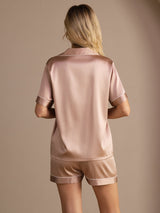 [Tuscany] SilkSilky-AU Short Sleeve Lapel Collar Women's Pyjamas 002