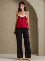 [Wine] SilkSilky-AU Spaghetti Strap V Neck Camisole 005