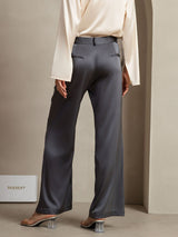 [Dark Gray] SilkSilky-AU 19Momme Silk Womens Pants 002,