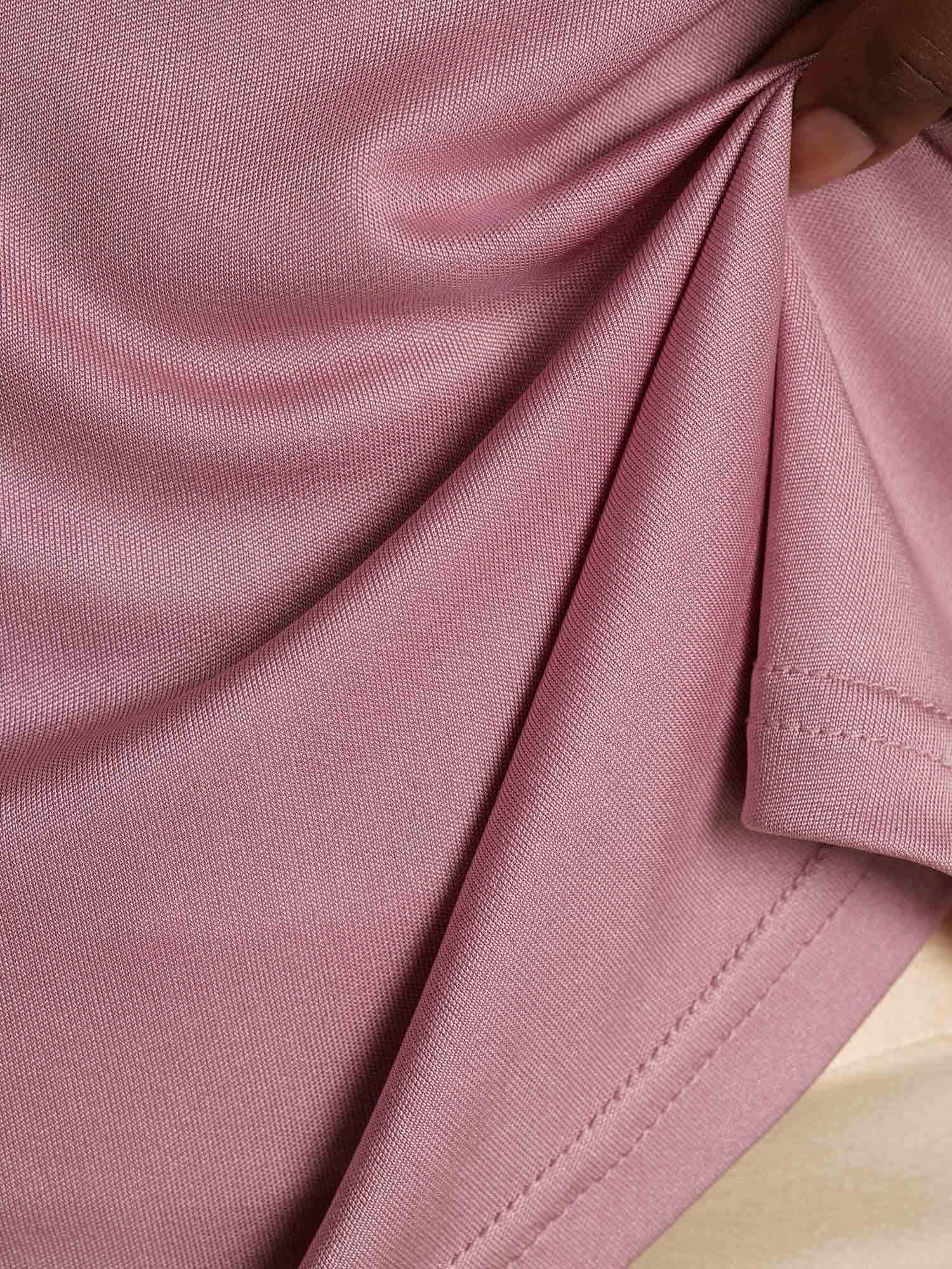 [PaleMauve] SilkSilky-AU Pure Silk V Neck Women's T-Shirt 005