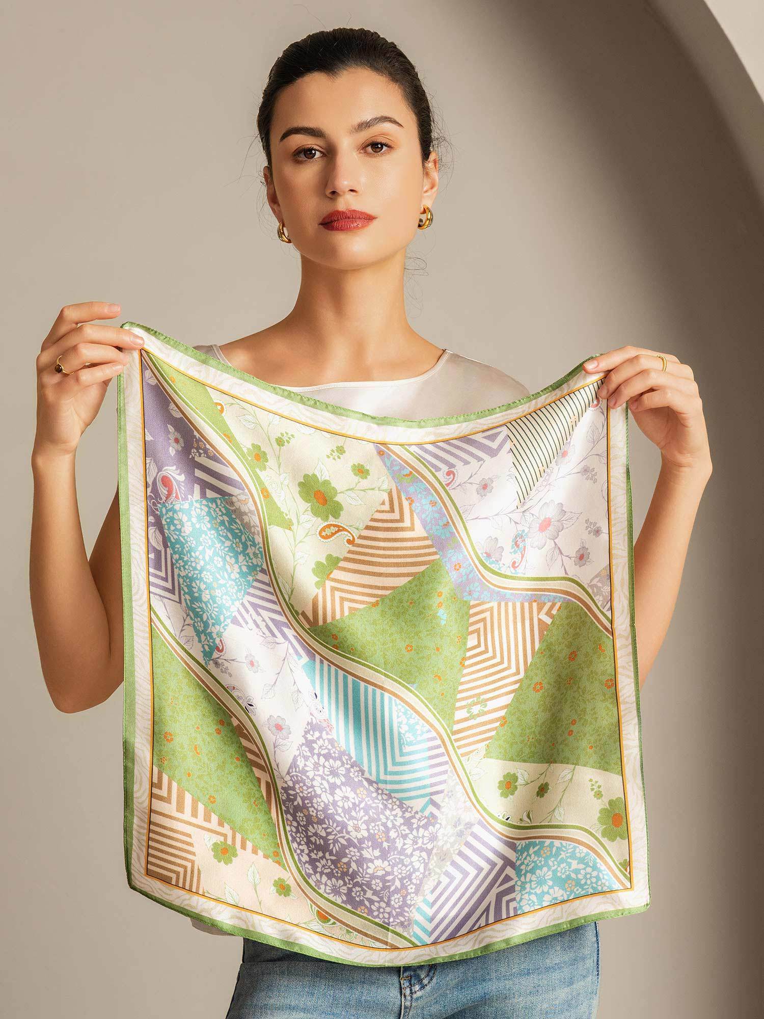 [P100] SilkSilky-AU Pure Silk Scarf 004,