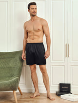 [Black] SilkSilky-AU Men's Sleep Shorts 004