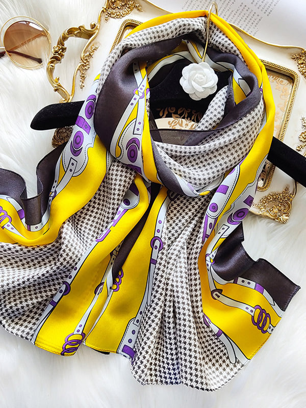 SilkSilky AU Pure Silk Scarf Yellow 001