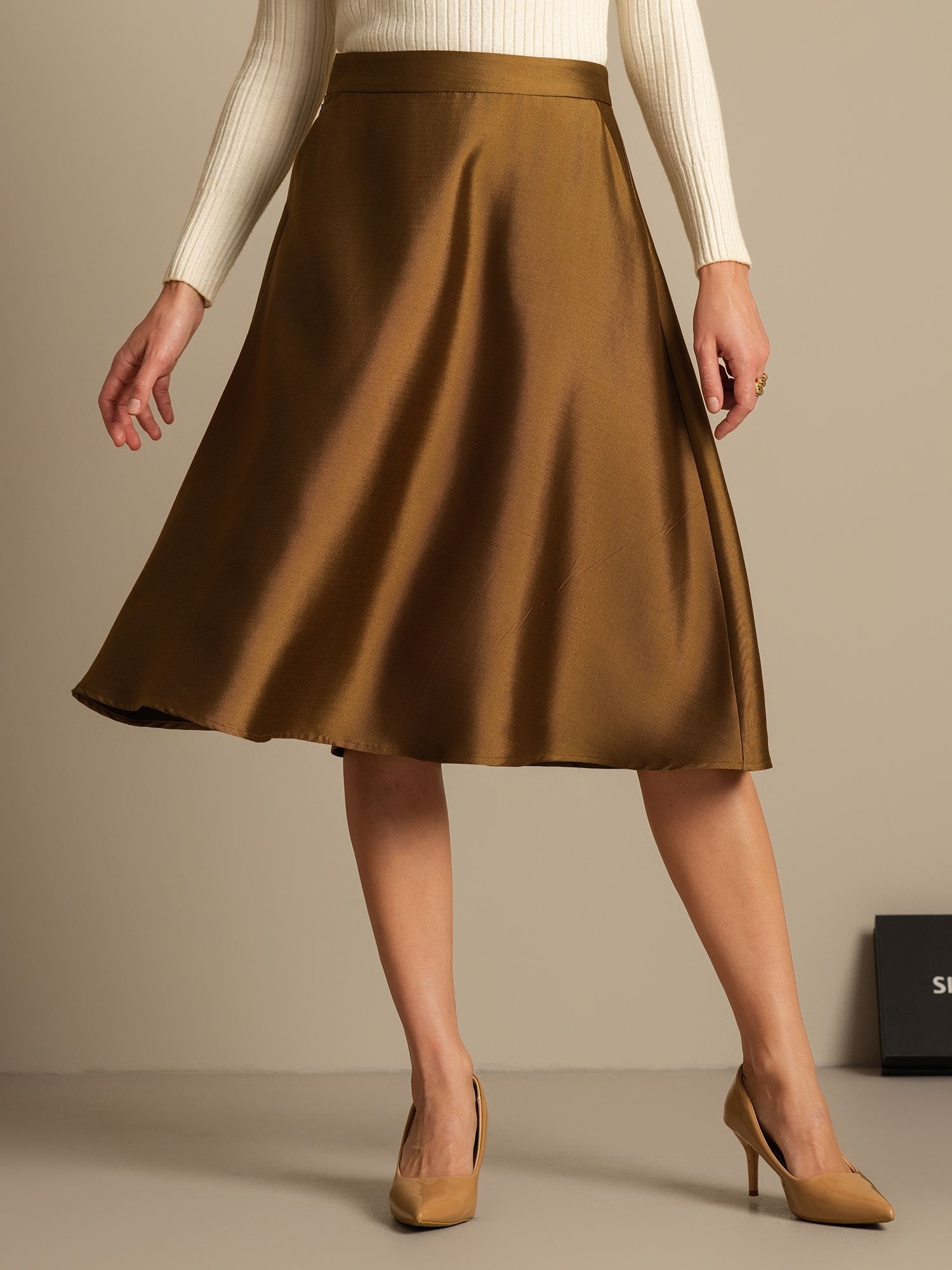 [Bronze] SilkSilky-AU 32Momme Wool Skirt 003