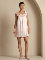 [Pink] SilkSilky-AU 19Momme Silk Sleeveless Square Neck Dress 008