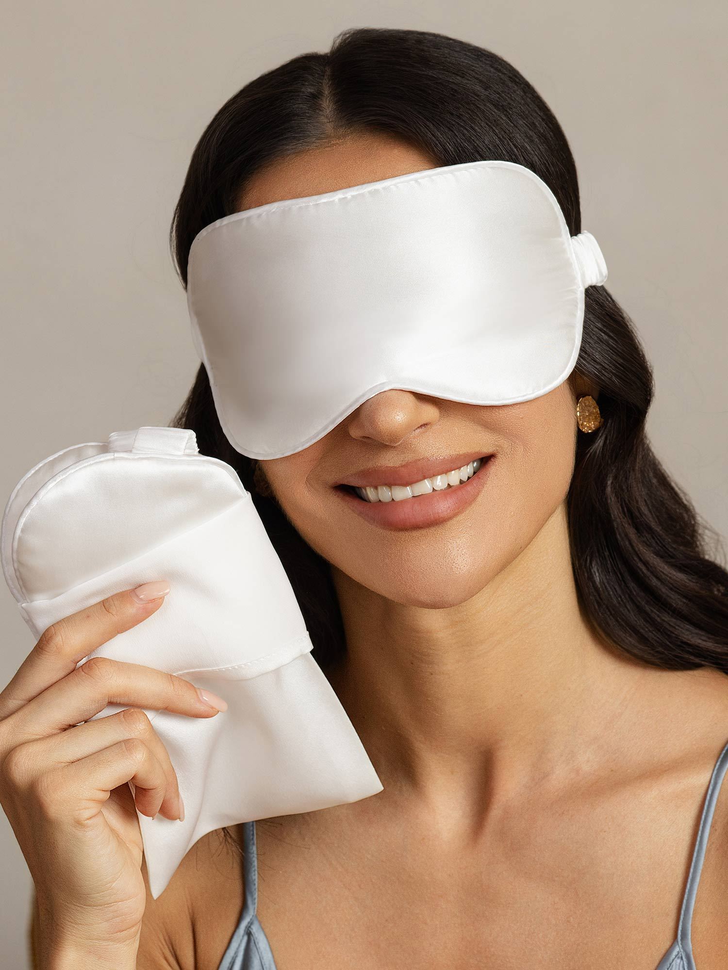 [White] SilkSilky-AU Pure Silk Eye Mask 004