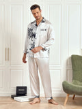 SilkSilky AU Pure Silk Long Sleeve Lapel Men's Pyjamas Gray 005