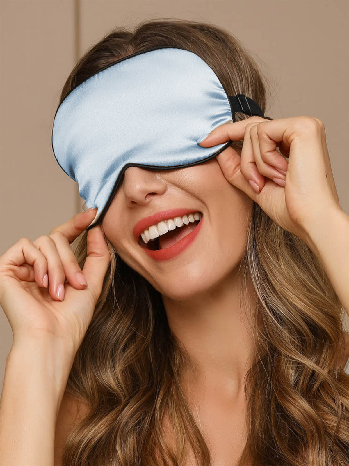 Pure Silk Solid Color Elastic Band Sleep Eye Mask