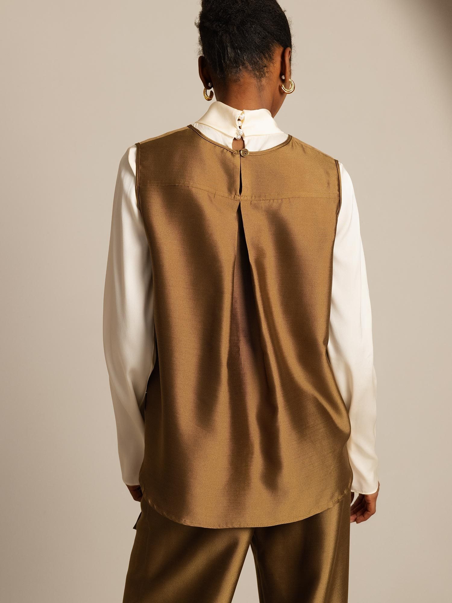 [Bronze] SilkSilky-AU 32Momme Wool Womens Vest 002,