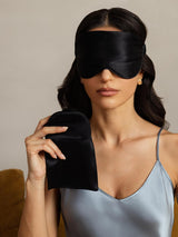 [Black] SilkSilky-AU Sleep Mask 004