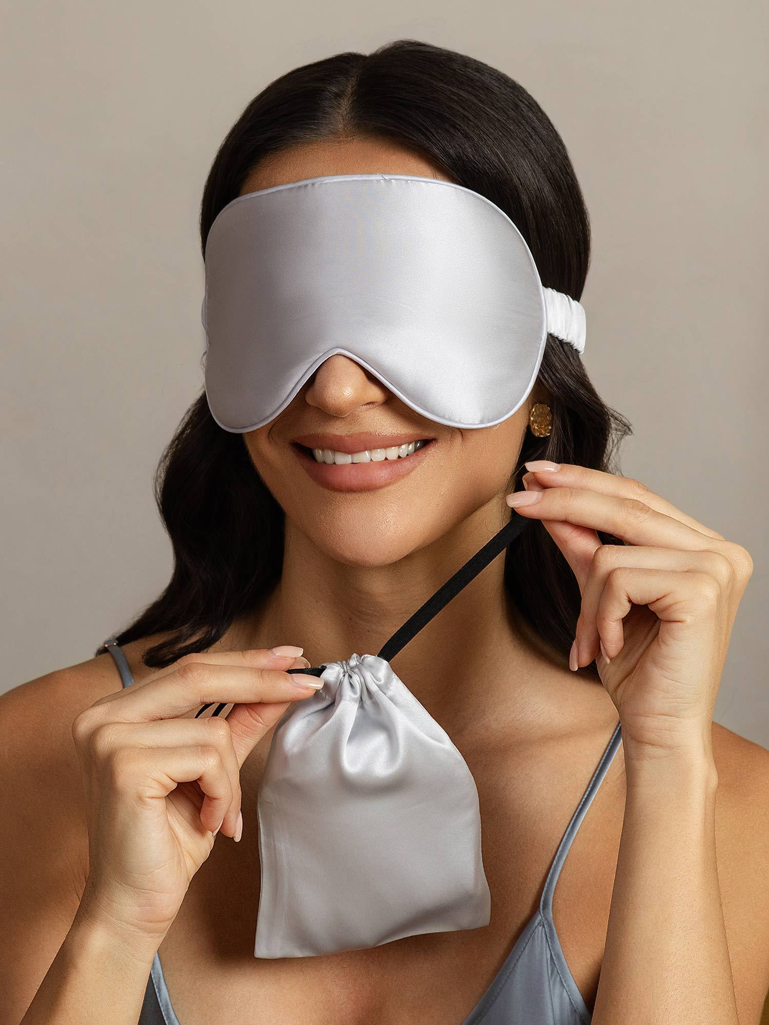 [Silver] SilkSilky-AU Pure Silk Eye Mask 003