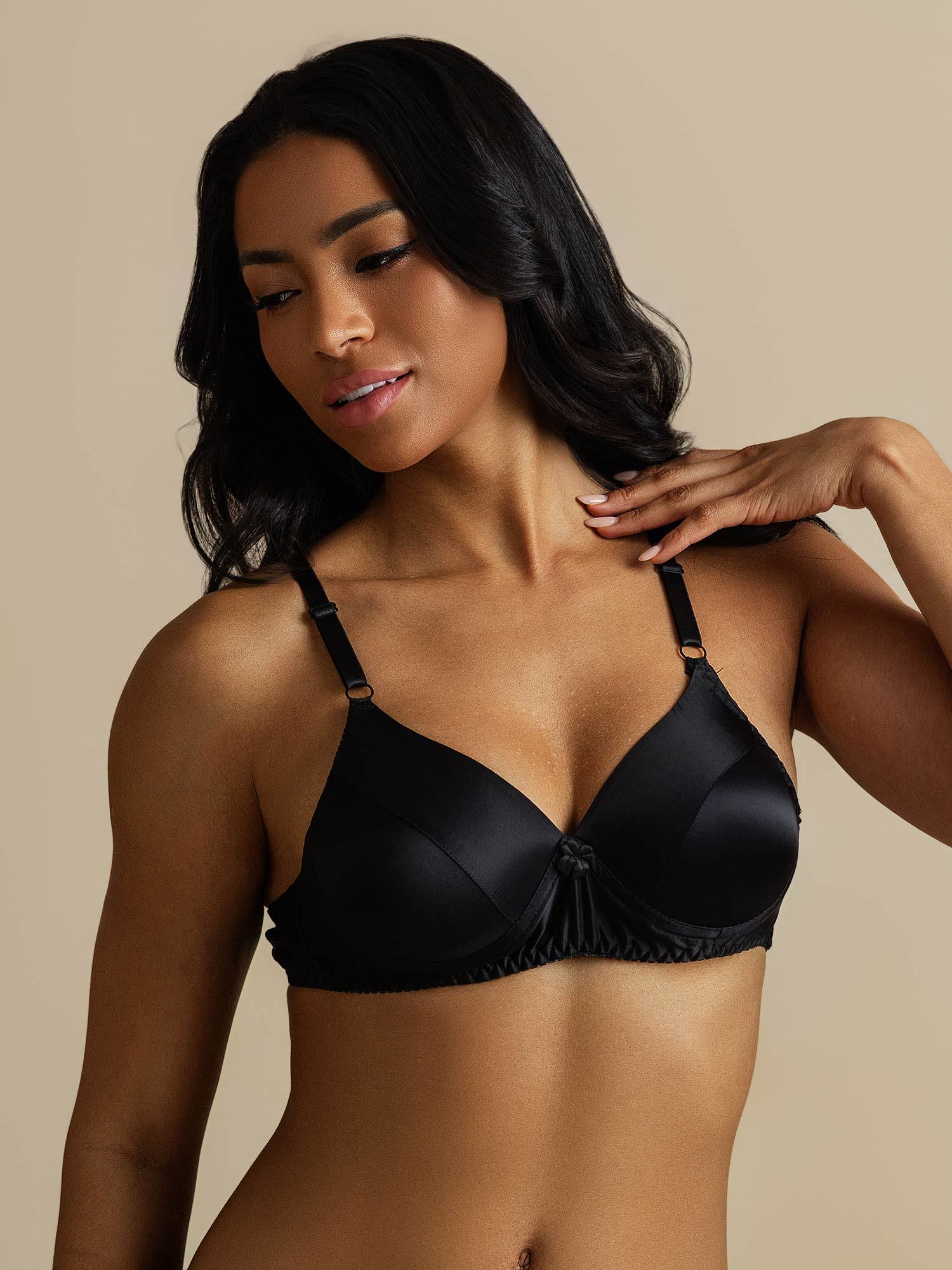 [Black] SilkSilky-AU Pure Silk Bra 006,