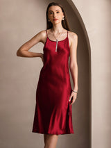 [Wine] SilkSilky-AU Sleeveless Dress 006