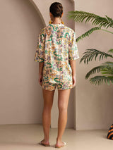 [Sand Crocodile] SilkSilky-AU Short Sleeve Notch Collar Women's Pyjamas 002